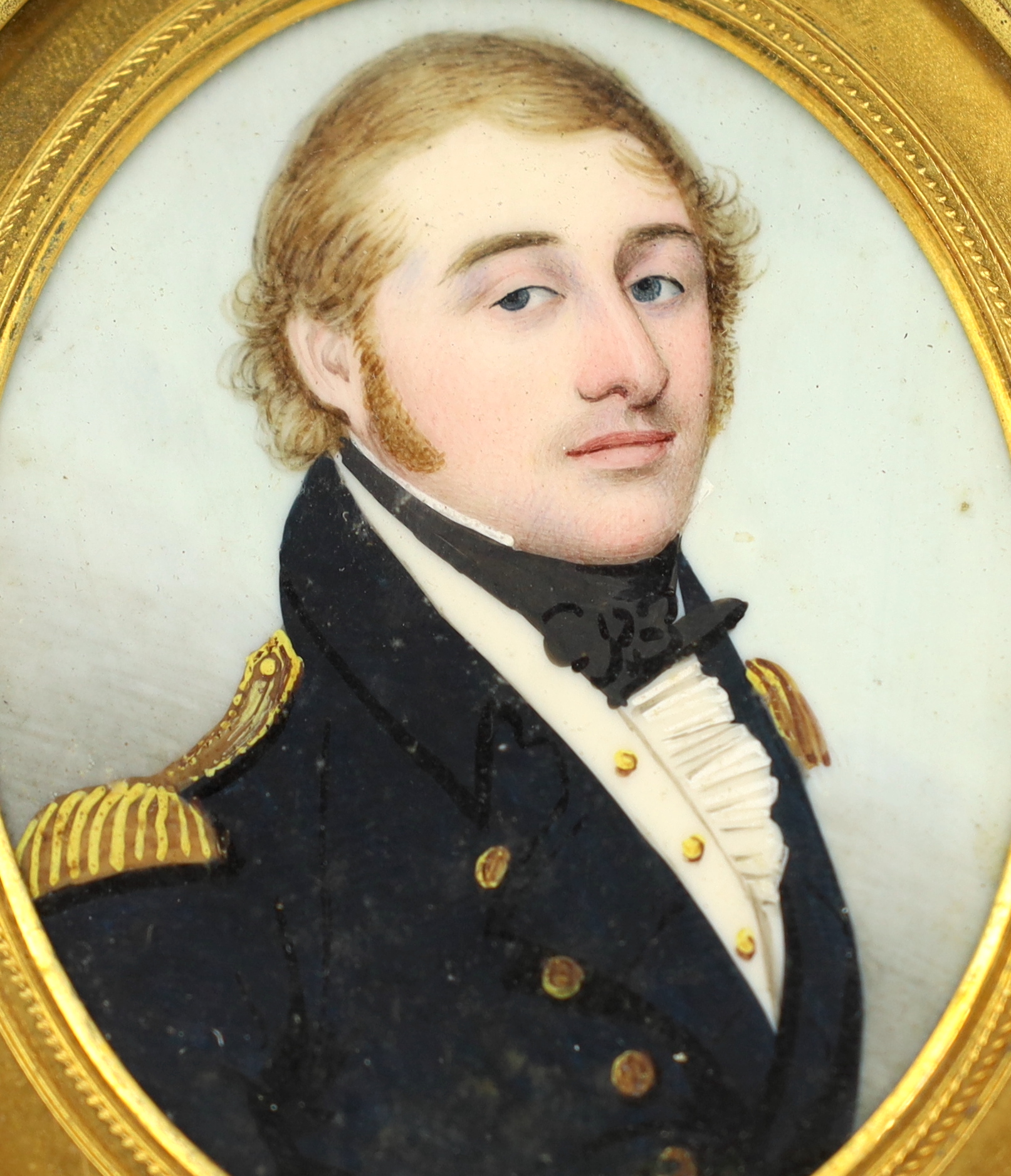 Frederick Buck (Irish, 1771-1840), Portrait miniature of a naval officer, watercolour on ivory, 6.3 x 5cm. CITES Submission reference 8A2S9SYD